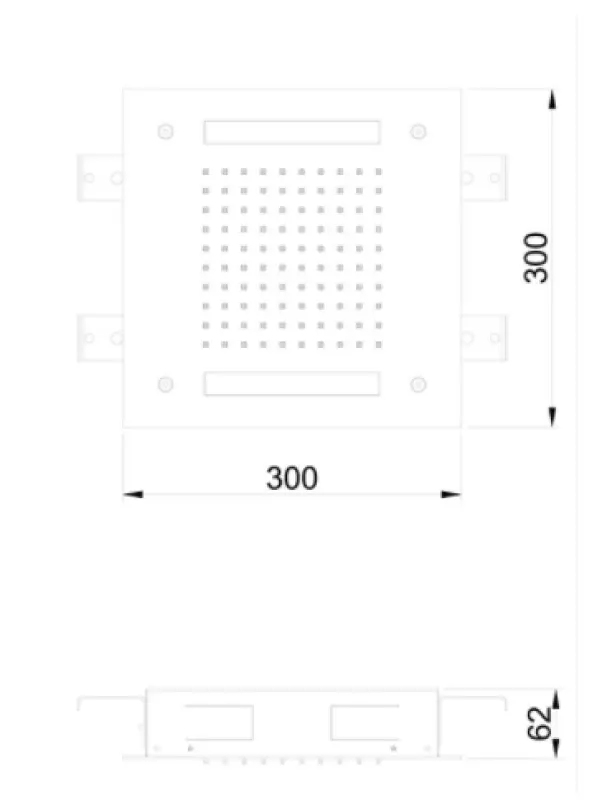 SB Easy built-in rain shower 30x30cm Matte Black with lighting 1208955439