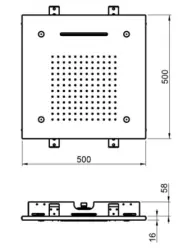 SB Chromotherapy Built-in Rain Shower with 3 Spray Modes 50x50 cm Matte Black 1208955445