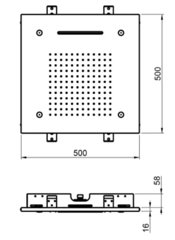 SB Chromotherapy Built-in Rain Shower with 3 Spray Modes 50x50 cm Matte Black 1208955445