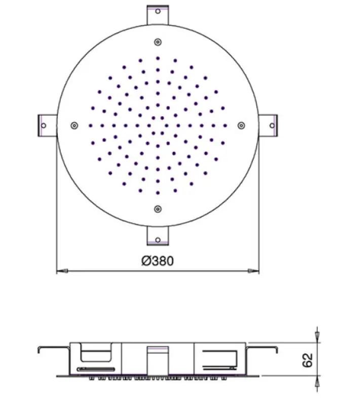 SB Round Chromotherapy Rain Shower Built-in PVD Copper 1208955471