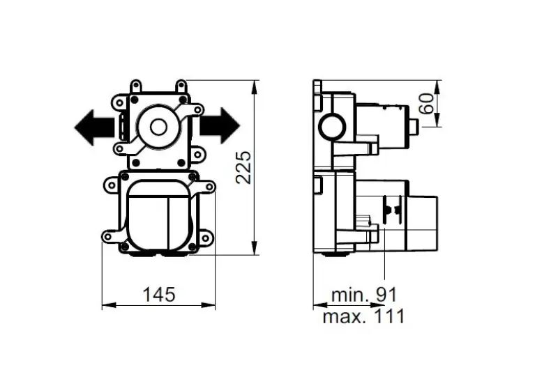 SB round concealed shower set in stainless steel 316