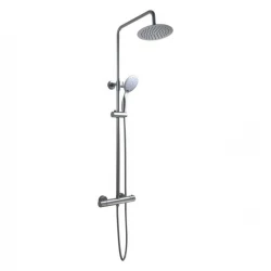 Aquadesign Valence surface-mounted shower set with thermostat and rain shower, chrome