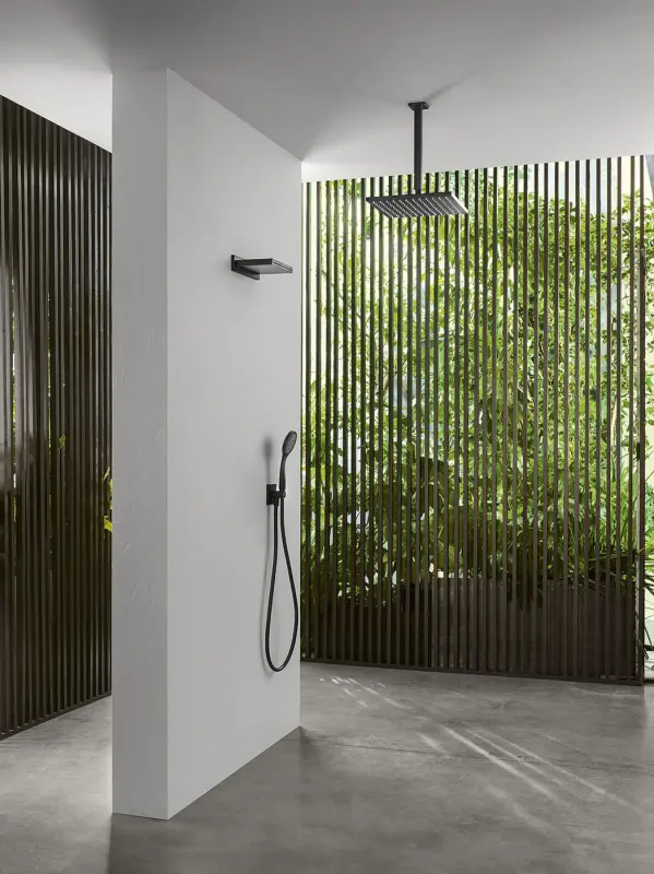 SB Rubinetterie Eco Air water-saving square rain shower matte white 30x30cm 1208955531