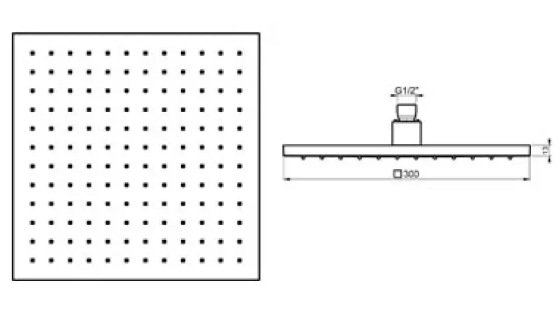 SB Rubinetterie Rain Shower Eco Air water-saving square rain shower Chrome 30x30cm 1208955532