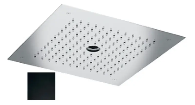 SB built-in rain shower ceiling with icicle street 38x38cm Matte Black 1208955634