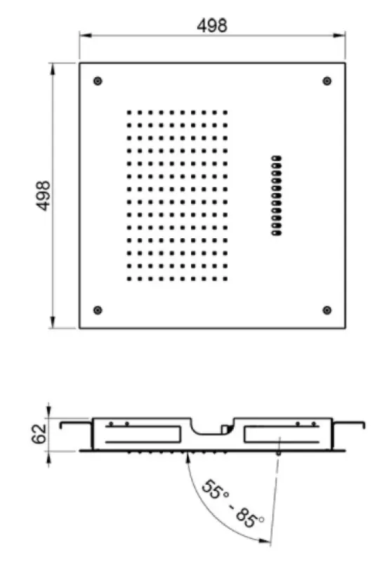 SB Wave Temptation Built-in Rain Shower 2-Spray Matte Black 1208955683