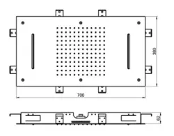 SB Temptation XXL Built-in Rain Shower Rectangular 2-jet Full Stainless Steel 1208955698