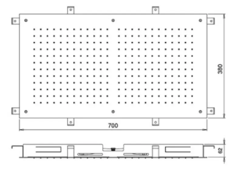 SB Temptation Built-in Rectangular Rain Shower 700x380mm PVD Gun Metal 1208955704