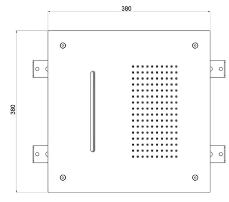 SB Square Built-in Rain Shower 2-jet PVD Gun Metal 1208955758
