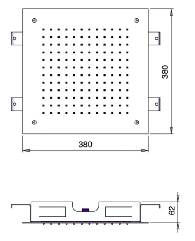 SB Temptation Built-in Square Rain Shower 38x38cm PVD Gold 1208955765