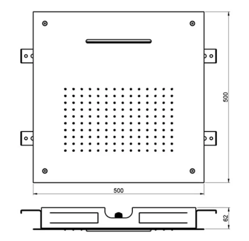 SB Square XL Built-in Rain Shower 2-jet Matte White 1208955768
