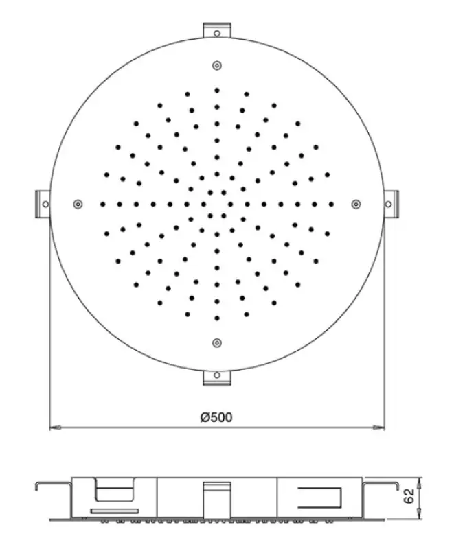 SB Round Temptation built-in rain shower 50 cm PVD Gold 1208955810