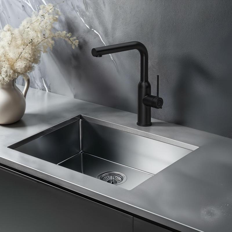 Quadri Stamford kitchen mixer tap with removable spout matte black 1208956082