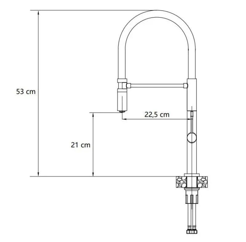 Quadri Brighton kitchen mixer tap matt black with flexible spout black 1208956103