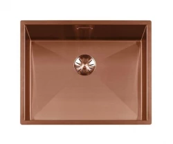 Lorreine 52WT-Copper worktop stainless steel sink copper 52x42cm for installation in ceramic or natural stone