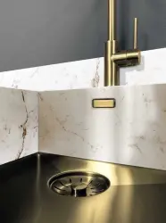 Lorreine 52WT-GunMetal worktop stainless steel sink gun metal 52x42cm for installation in ceramic or natural stone