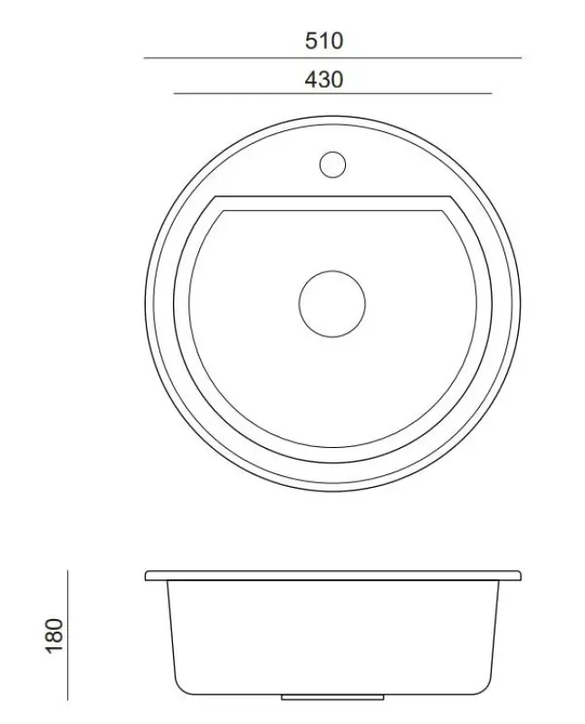Quadri Norwich Beige Sand Granite Round Sink 51 cm Above-Counter - 1208956317