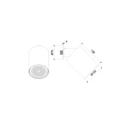 SB Round 316 Beam shower head 10cm PVD brushed gun metal 1208956673