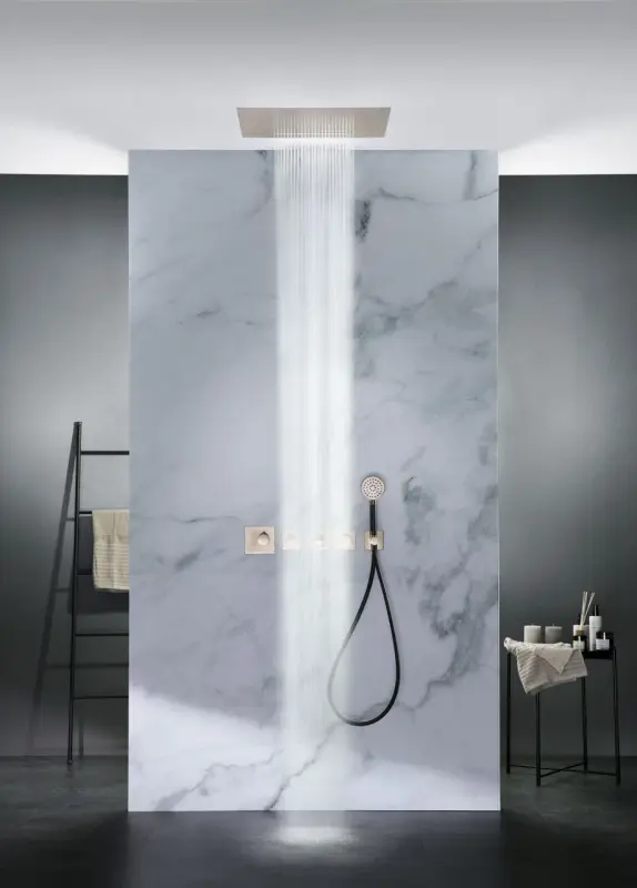 SB Square 316 Built-in Rain Shower Velvet Temptation with LED Chromotherapy and Waterfall Matte White 1208956743