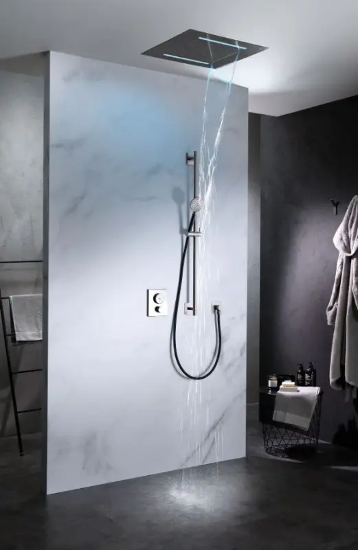 SB Square 316 Built-in Rain Shower Velvet Temptation with LED Chromotherapy and Waterfall Brushed PVD Gun Metal 1208956746