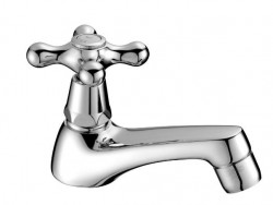 PB Classic washbasin tap with star handle cold water low model stainless steel 1208956903
