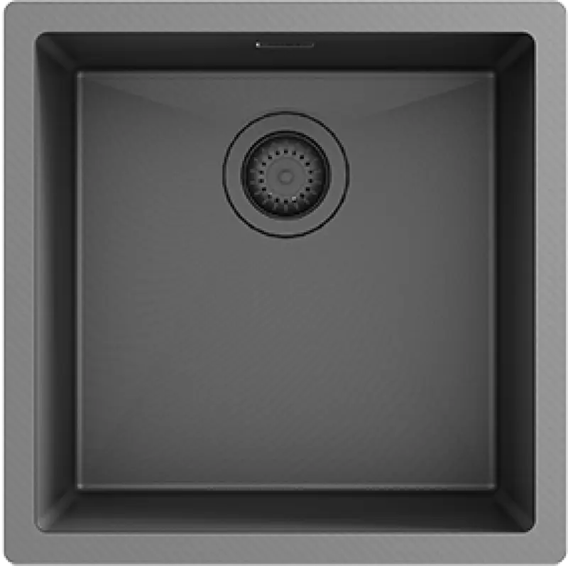 Ausmann Turt gun metal sink PVD NANO 40x40 undermount flush-mounted or inset 1208956946