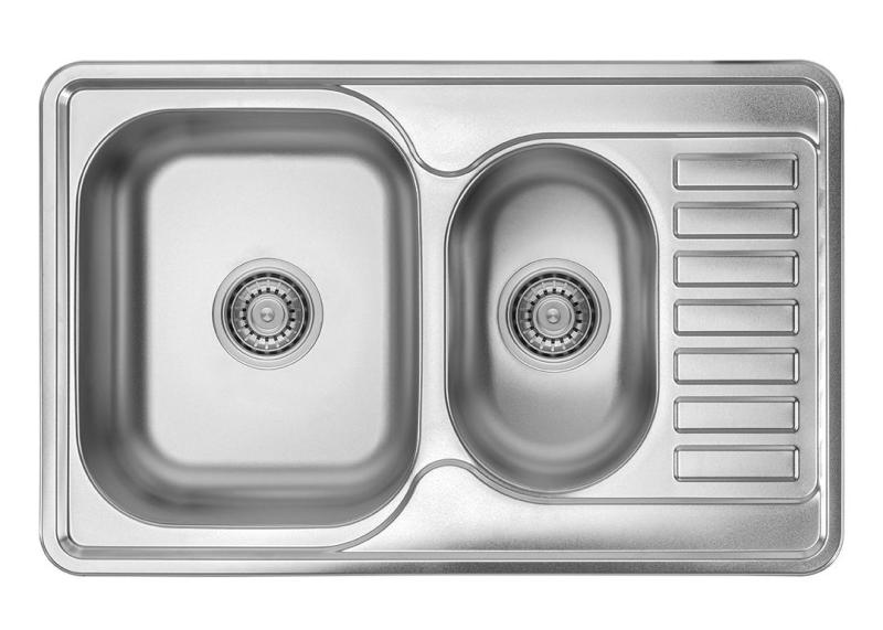 Ausmann Basic stainless steel 1.5 inset sink with drainer reversible 78x50 cm including siphon 1208956970