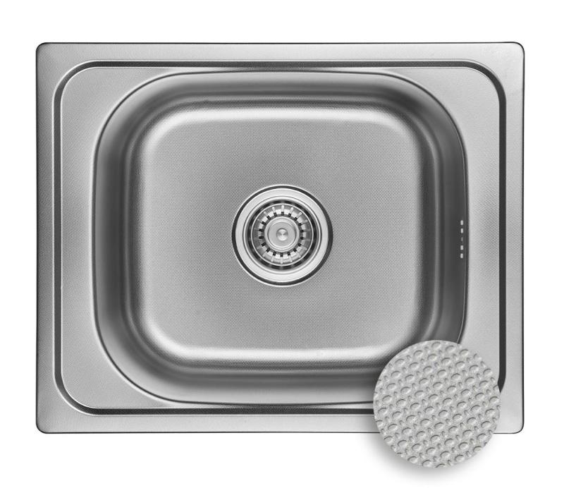 Ausmann Basic linen pattern stainless steel inset sink 50x40 cm including siphon 1208956977