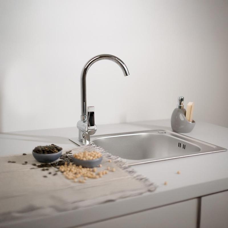 Ausmann Basic linen pattern stainless steel inset sink 50x40 cm including siphon 1208956977