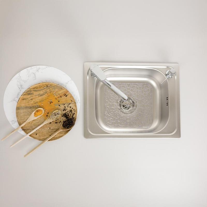 Ausmann Basic linen pattern stainless steel inset sink 50x40 cm including siphon 1208956977