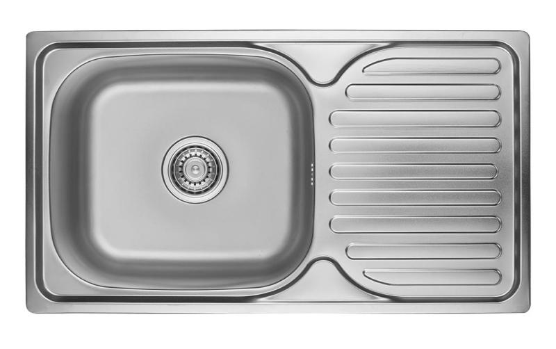 Ausmann Basic stainless steel inset sink with drainer reversible 76x42 cm including siphon 1208956978