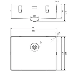 Lorreine 55SL1016 Slim sink 55x40cm flush mounted stainless steel