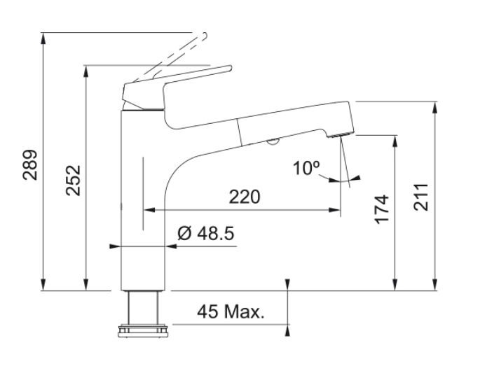 Franke Lift Kitchen tap with pull-out spray head chrome 115.0621.668