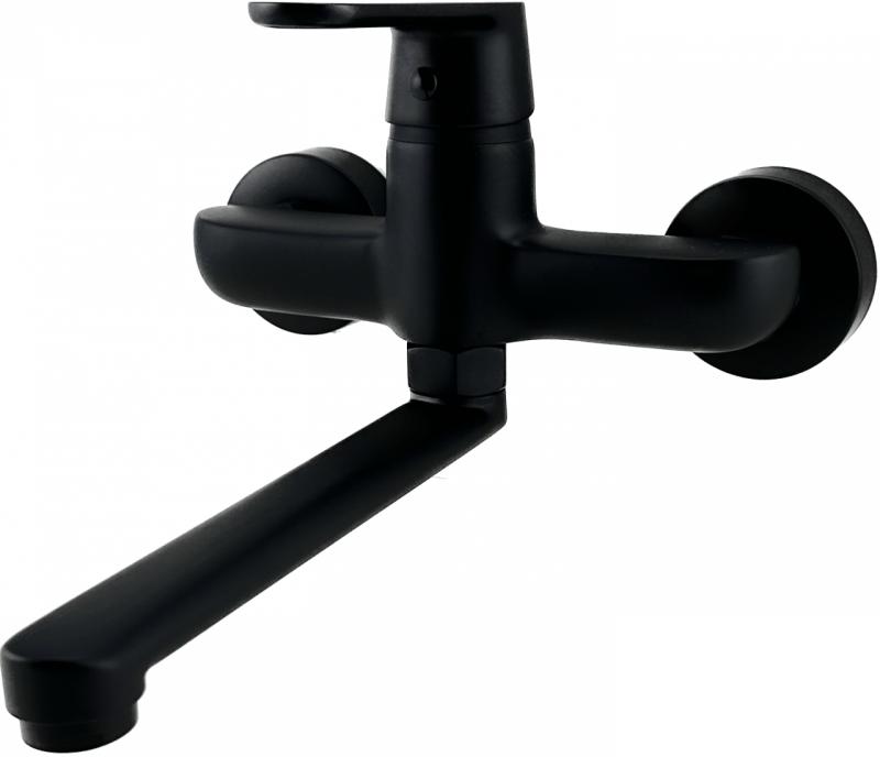 AquaTrimo Chopin wall tap matt black 21CP7075SW