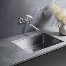 AquaTrimo Schubert single lever kitchen wall tap chrome 21ST7076CM