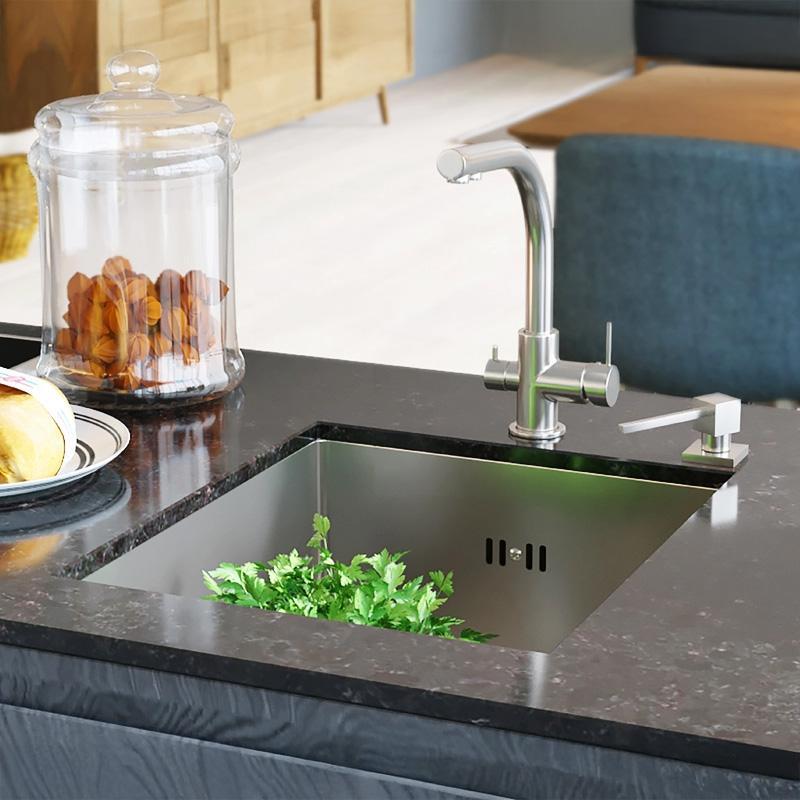 Ausmann Oder stainless steel sink 34x40cm flush-mounted undermount and inset extra deep 22cm 1208957111