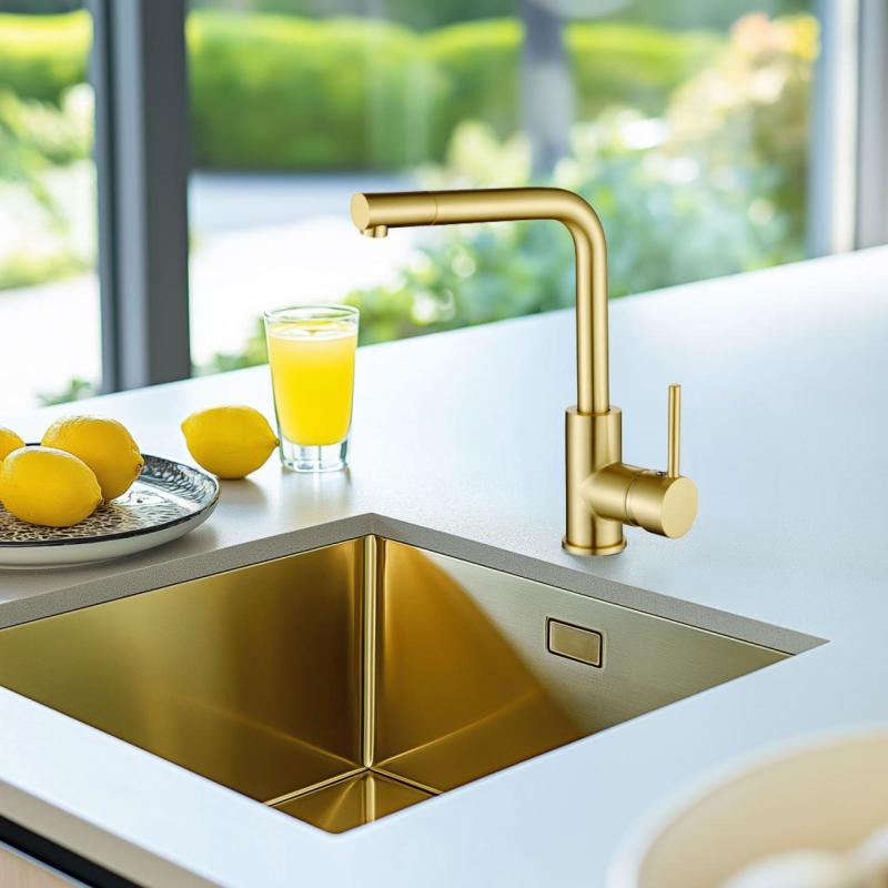Ausmann Lavea gold kitchen tap PVD gold with swivel spout 1208957133
