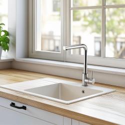 Ausmann Lavea kitchen tap with swivel spout and swivel aerator fully polished stainless steel (shiny) 1208957161