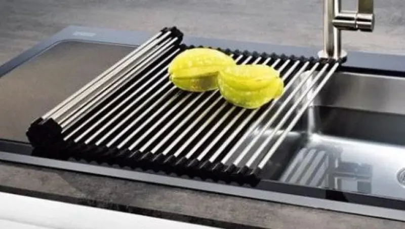 Quadri black Rolling mat over and for inside the sink 43 x 32 cm 1208957222