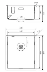 Lorreine Royal gun metal sink 34x40 cm 34SP-GunMetal Undermount Flush-mounted and Inset Kitchen Sink 1208957306