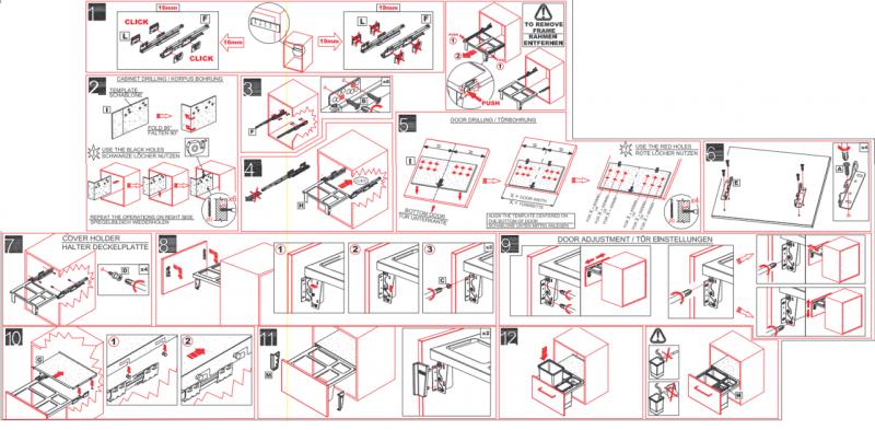 Franke Sorter Garbo 45-2 built-in waste system 1 x 12 and 1 x 18 Liter waste bin 1210200692
