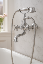AquaTrimo Vivaldi classic surface-mounted bath tap with star knobs Chrome including hand shower 43VV7372CM