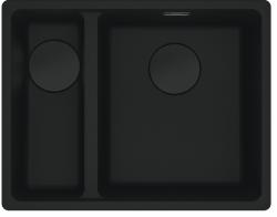Franke Maris MRG 260/160-34-15 Fragranite black edition matte black flush-mounted sink, large basin on the right