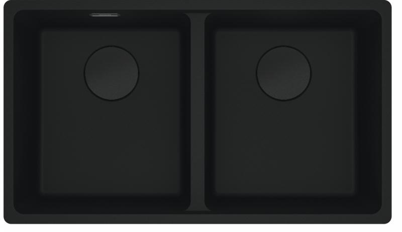 Franke Maris MRG 220/120-35-35 Fragranite black edition matte black double sink flat installation
