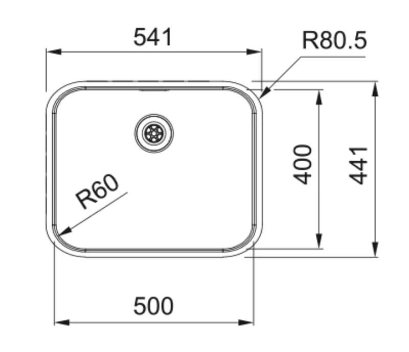 Franke Smart SRX 210.50 T RVS sink 50x40cm flush-mount 127.0688.777