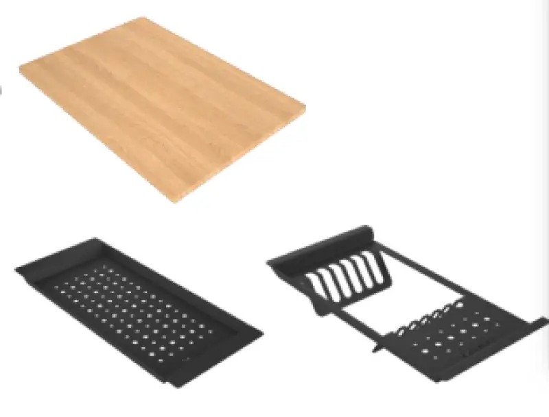 GraniteMy Limited large 1.5 granite inset and undermount black sink incl. accessory 76x48 cm 1208957389