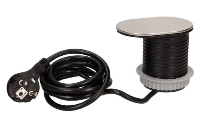 Indux Slide built-in kitchen socket for countertop pin earthing with USB and socket stainless steel 1208957392