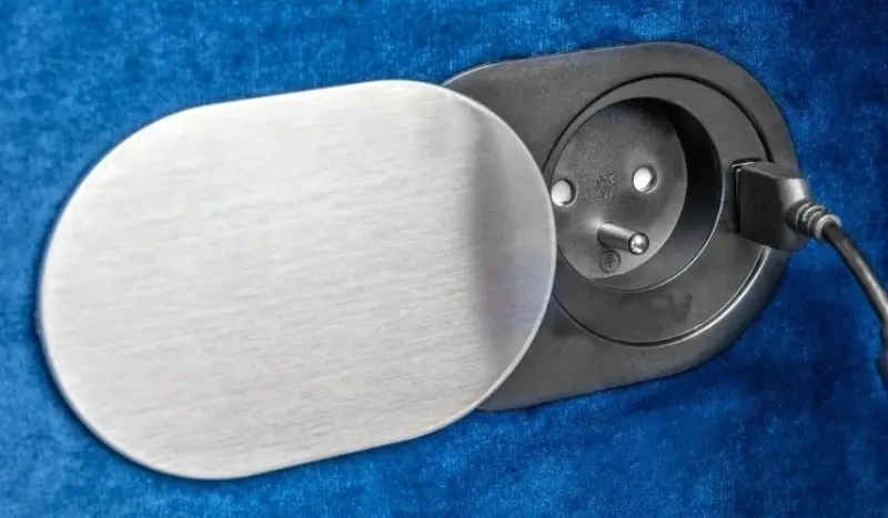 Indux Slide built-in kitchen socket for countertop pin earthing with USB and socket stainless steel 1208957392