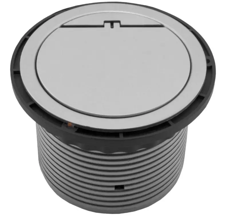 Indux Cover built-in earthed silver kitchen socket for worktop with 2 USB sockets 1208957397