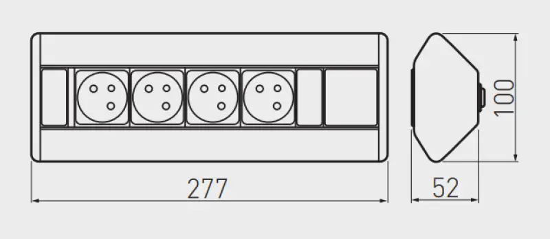 Indux Corner corner kitchen socket with 4 pin earthing outlets 1208957443